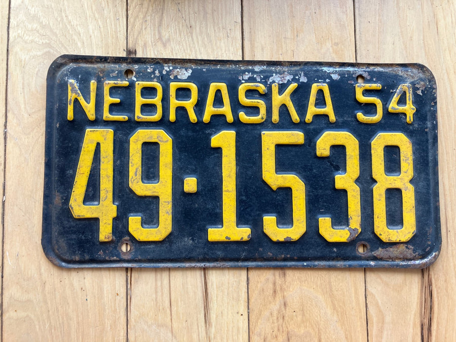 1954 Nebraska License Plate