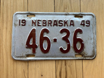 1949 Nebraska License Plate