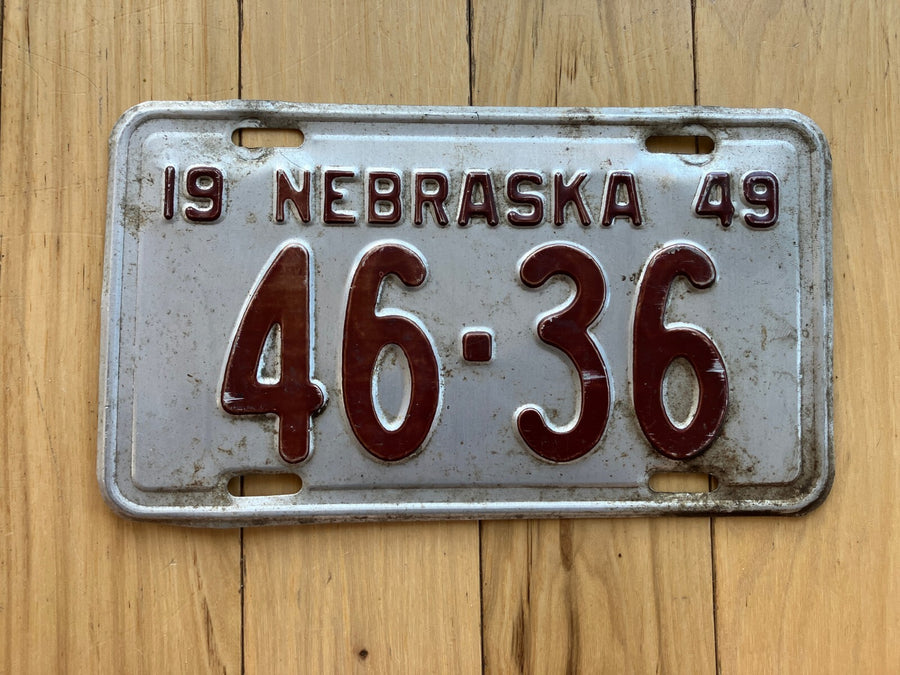 1949 Nebraska License Plate