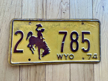 1974 Wyoming License Plate