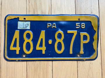 1958 Pennsylvania License Plate