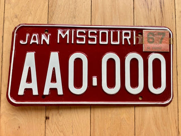 1967 Missouri Sample License Plate