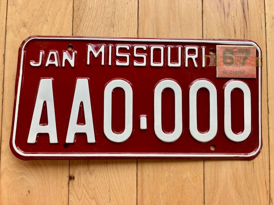 1967 Missouri Sample License Plate