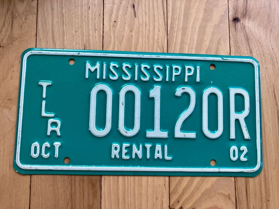 2002 Mississippi Rental Trailer License Plate