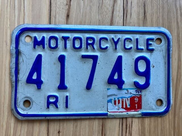 1991 Rhode Island Motorcycle License Plate