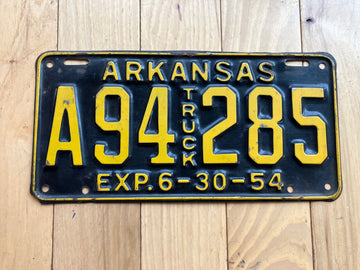 1954 Arkansas Truck License Plate