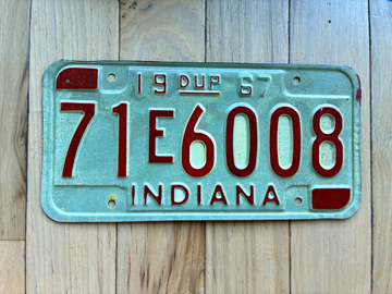 1967 Indiana Duplicate License Plate