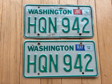 1983 Pair of Washington State License Plates - Check With DOL For YOM