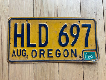 1982 Oregon License Plate