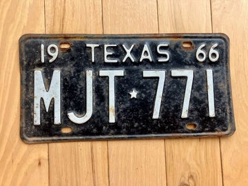 1966 Texas License Plate