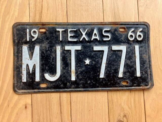 1966 Texas License Plate