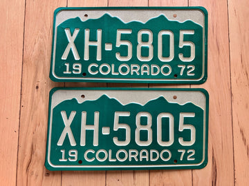 Pair of 1972 Colorado License Plates
