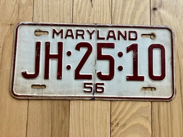 1956 Maryland License Plate