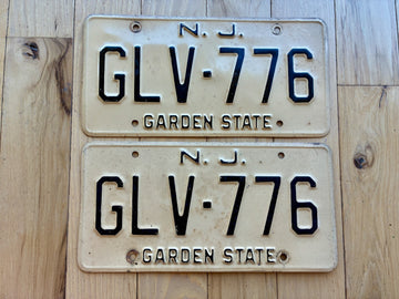 Pair of 1960s Base New Jersey License Plates