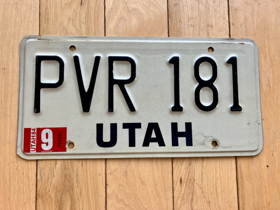 1984 Utah License Plate