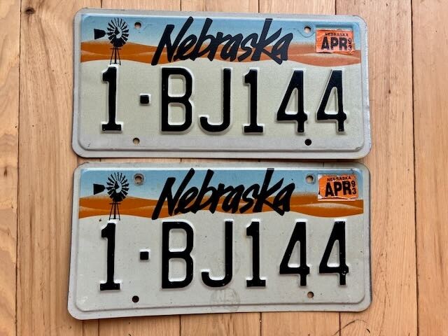 Pair of 1993 Nebraska License Plates