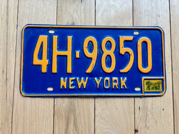 1967 New York License Plate