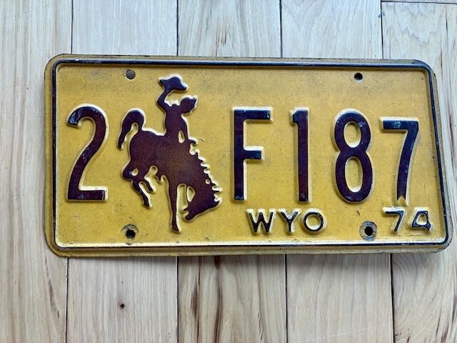 1974 Wyoming License Plate