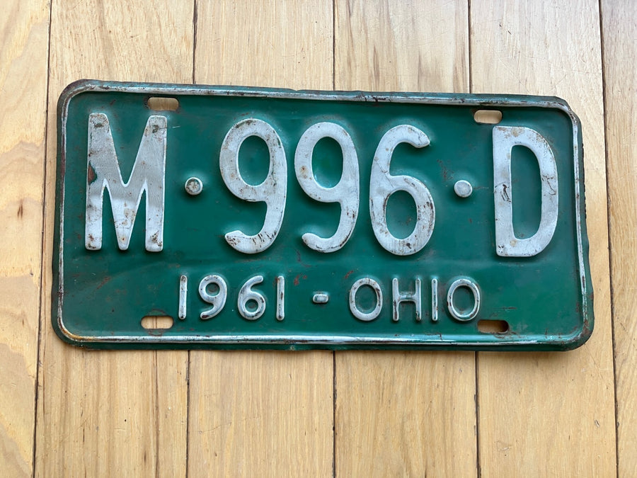 1961 Ohio License Plate