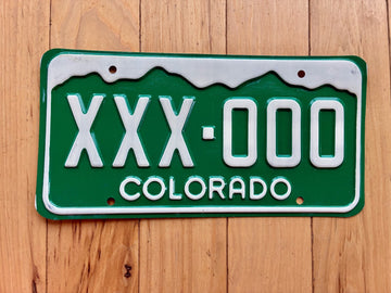 1977 Base Colorado Sample License Plate