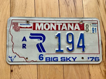 1991 Montana Army Reserve License Plate