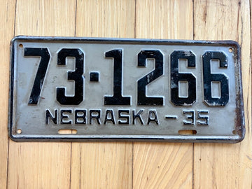 1935 Nebraska License Plate