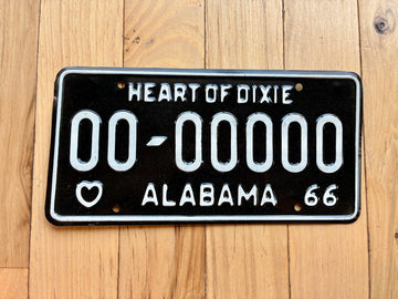 1966 Alabama Sample License Plate