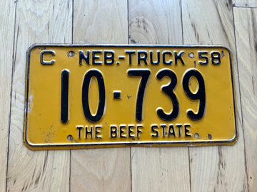 1958 Nebraska Commercial Truck License Plate