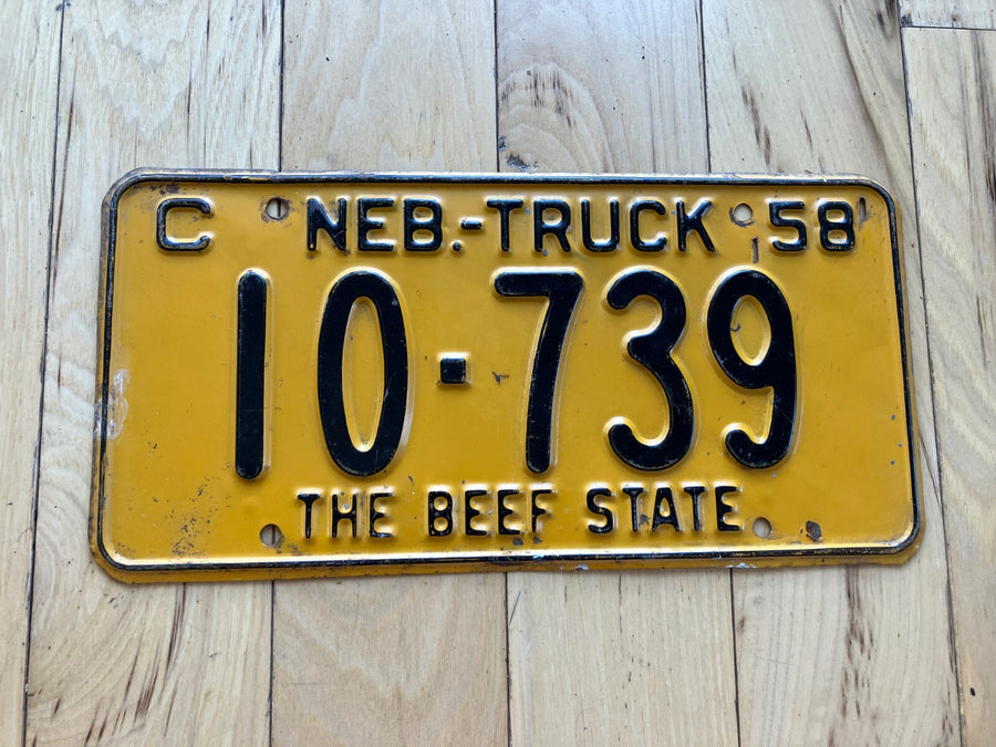 1958 Nebraska Commercial Truck License Plate