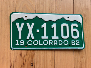 1962 Colorado License Plate