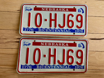 Pair Of 1976 Nebraska License Plates