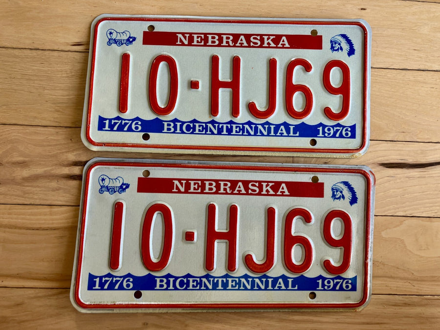 Pair Of 1976 Nebraska License Plates
