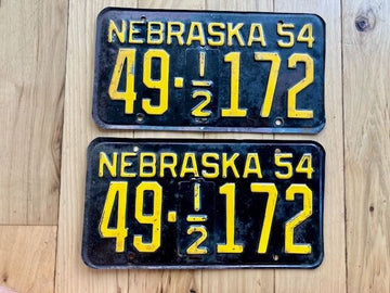 Pair of 1954 Nebraska License Plates