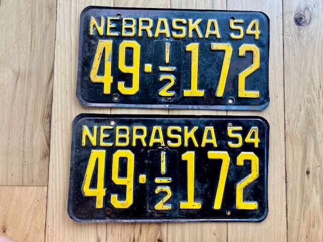Pair of 1954 Nebraska License Plates