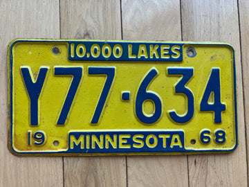 1968 Minnesota License Plate