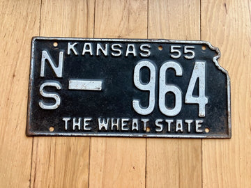 1955 Kansas License Plate