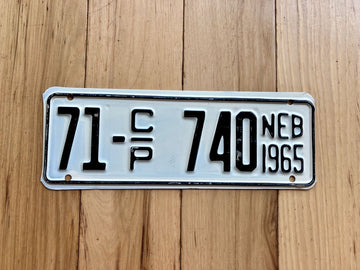 1964 Nebraska Cabin Permit License Plate