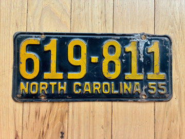 1955 North Carolina License Plate