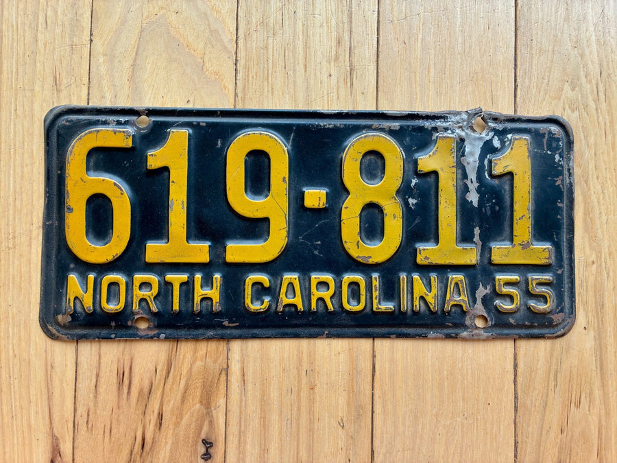 1955 North Carolina License Plate