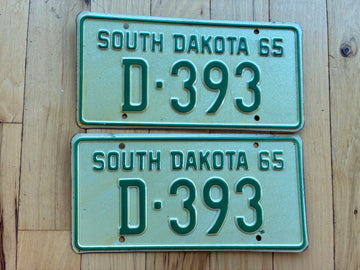 Pair of 1965 South Dakota Dealer License Plates