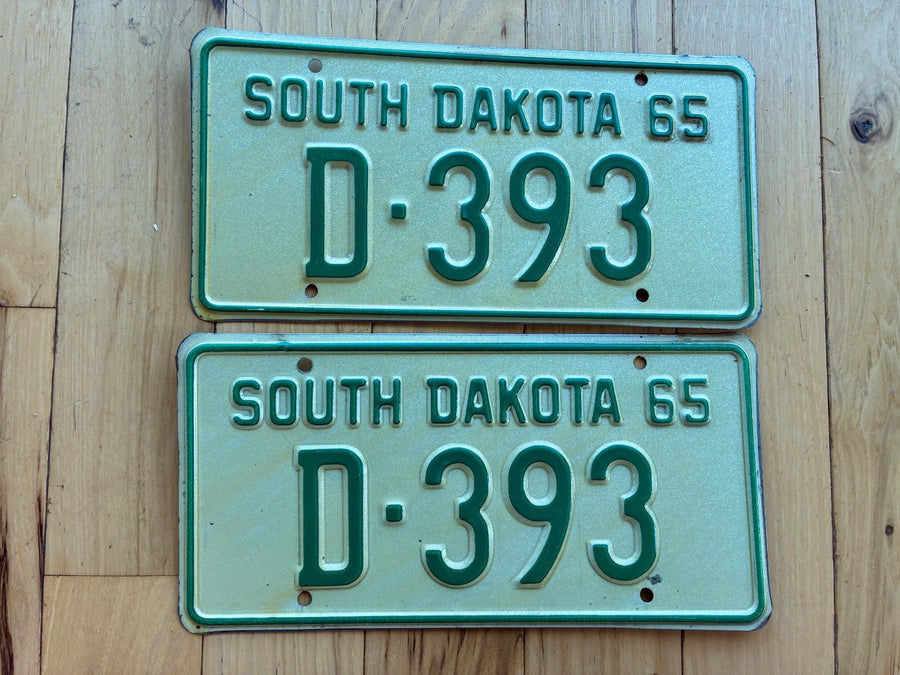 Pair of 1965 South Dakota Dealer License Plates