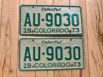 Pair of 1973 Colorado License Plates