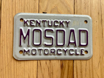 1990s Kentucky Vanity Motorcycle License Plate - MOSDAD