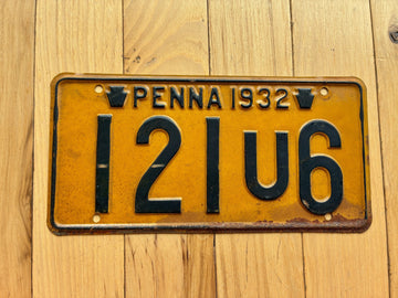 1932 Pennsylvania License Plate