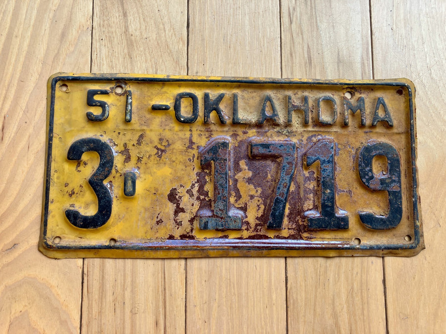 1951 Oklahoma License Plate