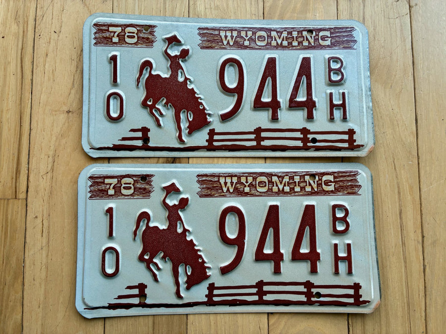1978 Pair of Wyoming License Plates