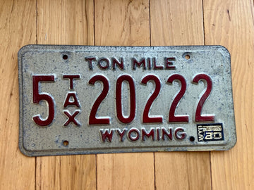1980 Wyoming Ton Mile License Plate