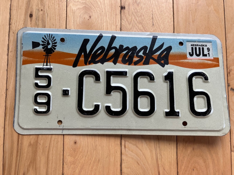 1991 Nebraska License Plate