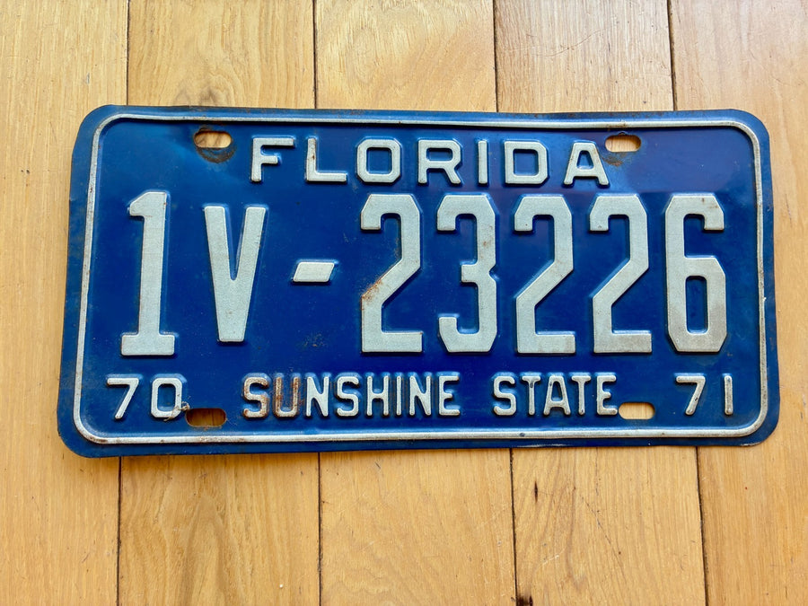 1970 1971 Florida License Plate - Numbers YOM Clear