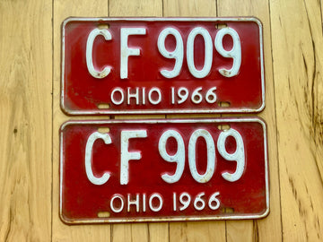 Pair of 1966 Ohio License Plates